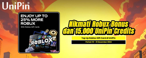 Raih 25% Robux Bonus dengan Setiap Pembelian Roblox Gift Cards di UniPin